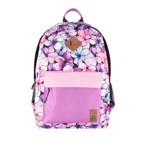 Deux Par Deux Kids Backpack 21L- Watercolour Flowers-J20ZSD-2J021-Pumpkin Pie Kids Canada