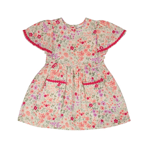 Deux Par Deux Muslin Dress - Little Meadow-Pumpkin Pie Kids Canada