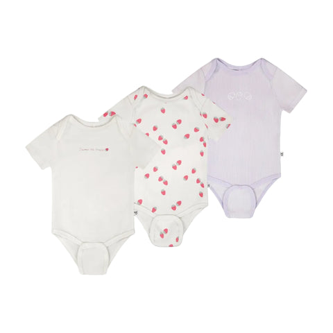 Deux Par Deux Onesie 3pk - White-Pumpkin Pie Kids Canada