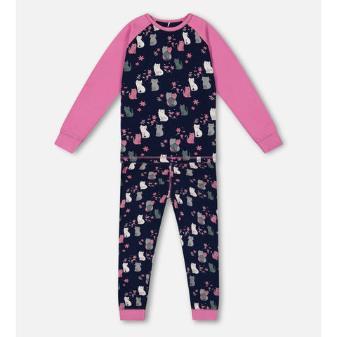 Deux Par Deux Organic Pajama Set - Cats-Pumpkin Pie Kids Canada