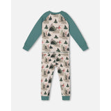 Deux Par Deux Organic Pajama Set - Christmas Deer-Pumpkin Pie Kids Canada