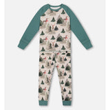 Deux Par Deux Organic Pajama Set - Christmas Deer-G20PB17 3-Pumpkin Pie Kids Canada