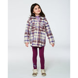 Deux Par Deux Overshirt - Purple Plaid-Pumpkin Pie Kids Canada