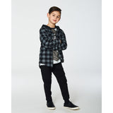 Deux Par Deux Polar Hooded Shirt - Plaid-G20U19-000 5-Pumpkin Pie Kids Canada