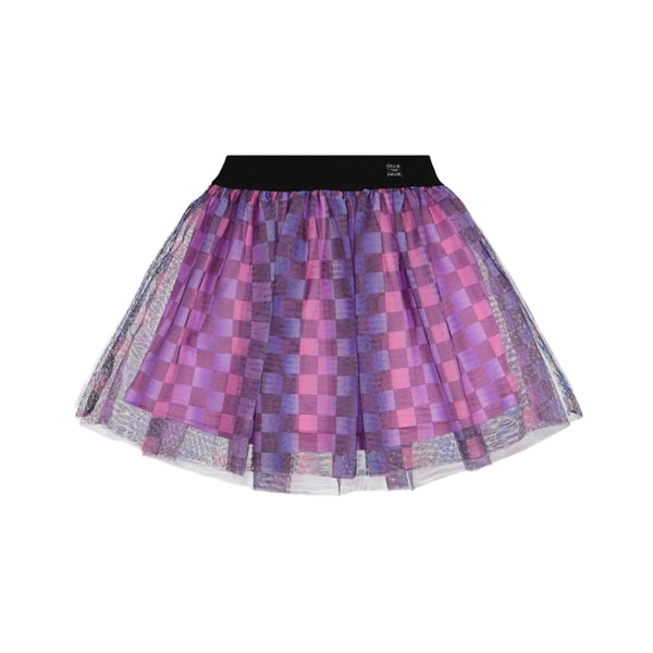 Deux Par Deux Skirt - Checkered Muliti-J20L81-2J291 4-Pumpkin Pie Kids Canada