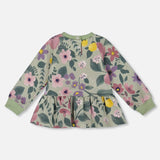 Deux Par Deux Stretch Fleece Top - Watercolour-Pumpkin Pie Kids Canada