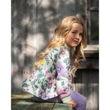 Deux Par Deux Stretch Fleece Top - Watercolour-Pumpkin Pie Kids Canada
