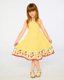 Deux Par Deux Sundress - Yellow Vichy-Pumpkin Pie Kids Canada