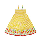 Deux Par Deux Sundress - Yellow Vichy-Pumpkin Pie Kids Canada