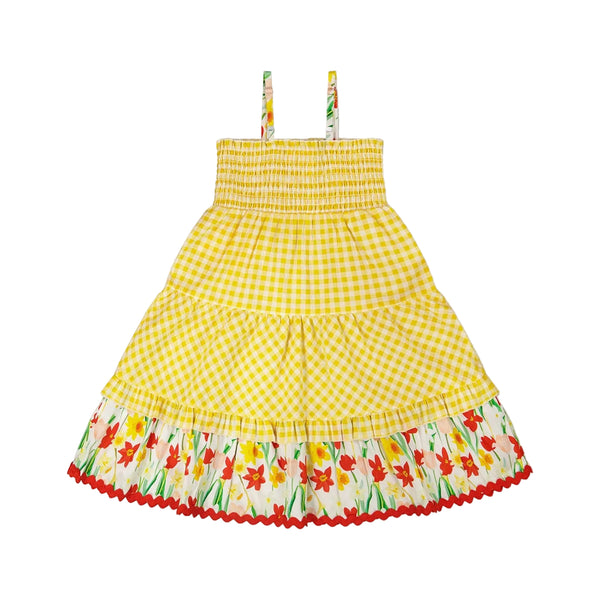 Deux Par Deux Sundress - Yellow Vichy-Pumpkin Pie Kids Canada