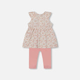 Deux Par Deux Tunic & Legging Set - Pink Ditsy Flowers-Pumpkin Pie Kids Canada