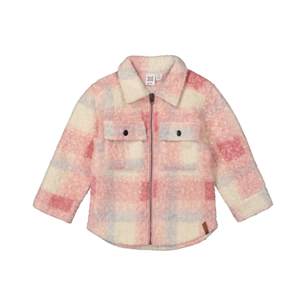 Deux Par Deux Zipped Overshirt - Pink Plaid-J20YG18-2J281 4-Pumpkin Pie Kids Canada