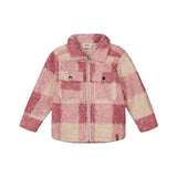 Deux Par Deux Zippered Overshirt - Pink Plaid-Pumpkin Pie Kids Canada