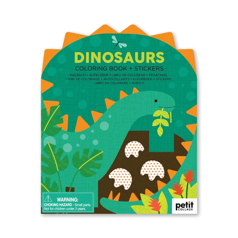 Dinosaurs Coloring Book + Sitckers-0810073340886-Pumpkin Pie Kids Canada