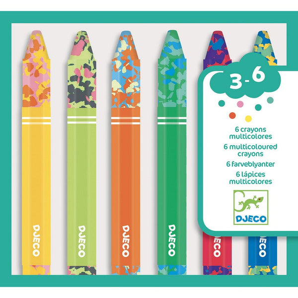Djeco 6 Multicoloured Crayons-DJ09006-Pumpkin Pie Kids Canada