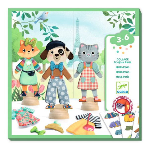 Djeco Collages Kit - Bonjour Paris-Pumpkin Pie Kids Canada