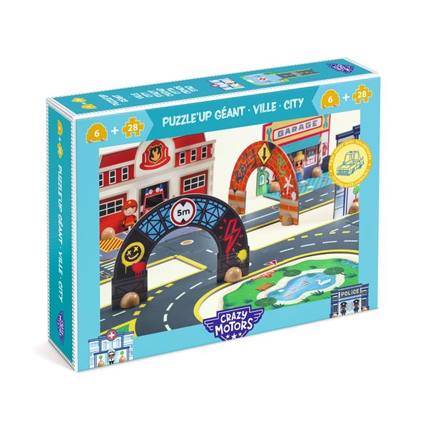 Djeco Crazy Motors - Puzzl'Up City Giant 33pc-DJ05499-Pumpkin Pie Kids Canada