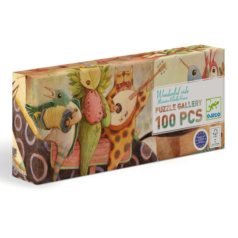 Djeco Gallery Puzzle 100pc - Wonderful Ride-DJ07681-Pumpkin Pie Kids Canada
