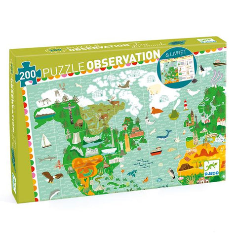 Djeco Observation Puzzle 200pc - Around the World-Pumpkin Pie Kids Canada