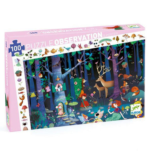 Djeco Observation Puzzle Enchanted Forest 100pc-DJ07504-Pumpkin Pie Kids Canada