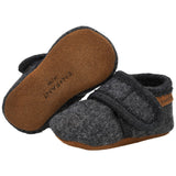 En Fant Wool Slippers - Dark Grey Melange-Pumpkin Pie Kids Canada