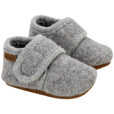 En Fant Wool Slippers - Grey-Pumpkin Pie Kids Canada