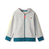 Hatley Full Zip Hoodie - Athletic Grey Melange-Pumpkin Pie Kids Canada