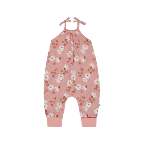 Deux Par Deux Jumpsuit - Pink & White Flowers