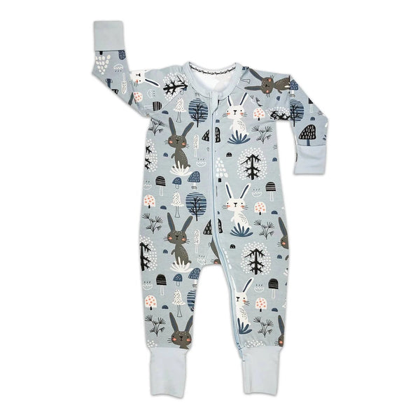 Good Luck Coverall Pajamas - Bunny Rabbits-80031 NB-Pumpkin Pie Kids Canada