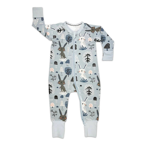 Good Luck Coverall Pajamas - Bunny Rabbits-80031 NB-Pumpkin Pie Kids Canada