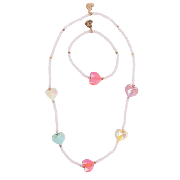 Great Pretenders Necklace & Bracelet Set - Heart Geode-86188-Pumpkin Pie Kids Canada