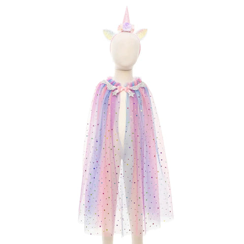 Great Pretenders Rainbow Unicorn Cape & Headband-51425 4-6-Pumpkin Pie Kids Canada