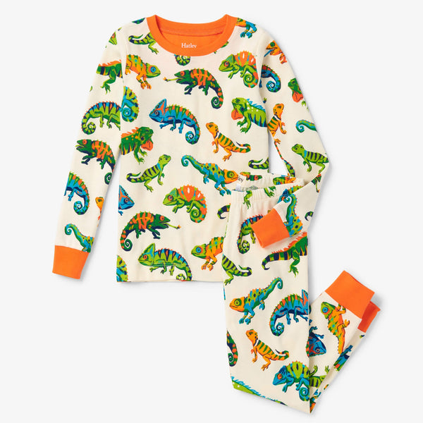 Haltey Pajama Set - Friendly Chameleon-Pumpkin Pie Kids Canada