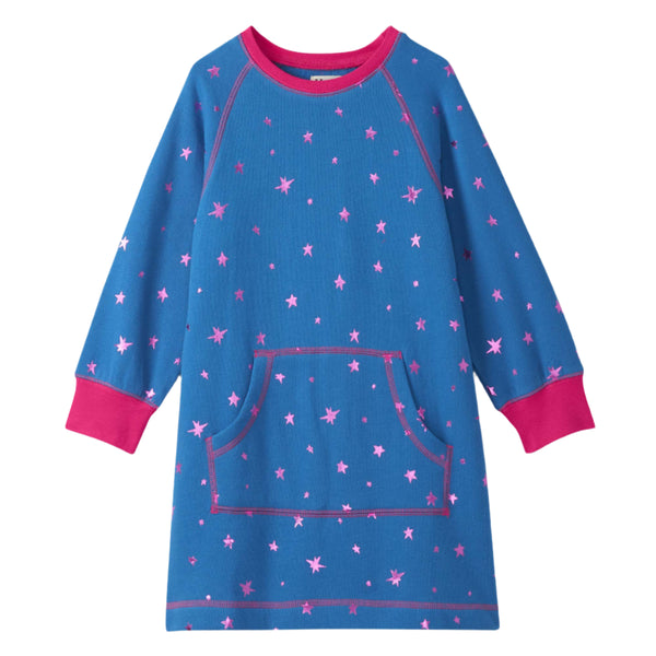 Haltey Sweatshirt Dress - Foil Stars-F25FSK1668 4-Pumpkin Pie Kids Canada