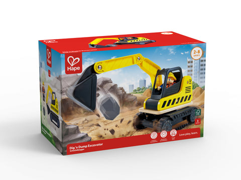 Hape Dig'n Dump Excavator-Pumpkin Pie Kids Canada