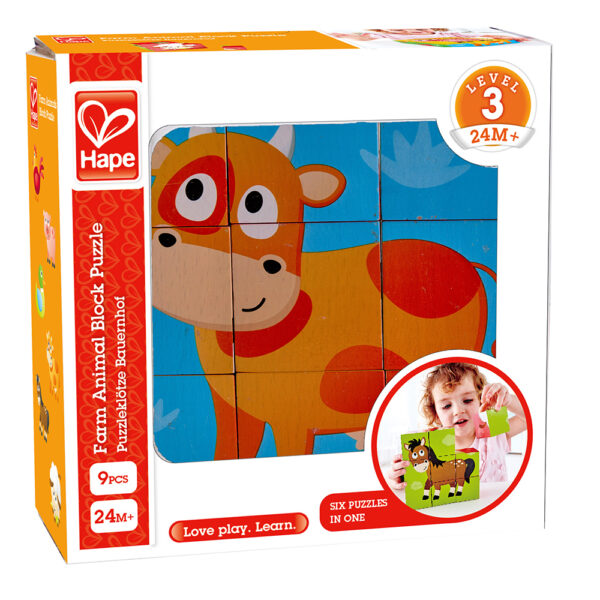 Hape Farm Animal Block Puzzle-E1618-Pumpkin Pie Kids Canada