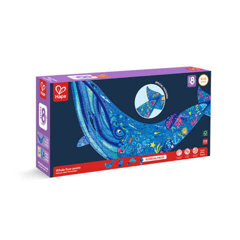 Hape Humpback Whale Shimmer Floor Puzzle 200pc-Pumpkin Pie Kids Canada