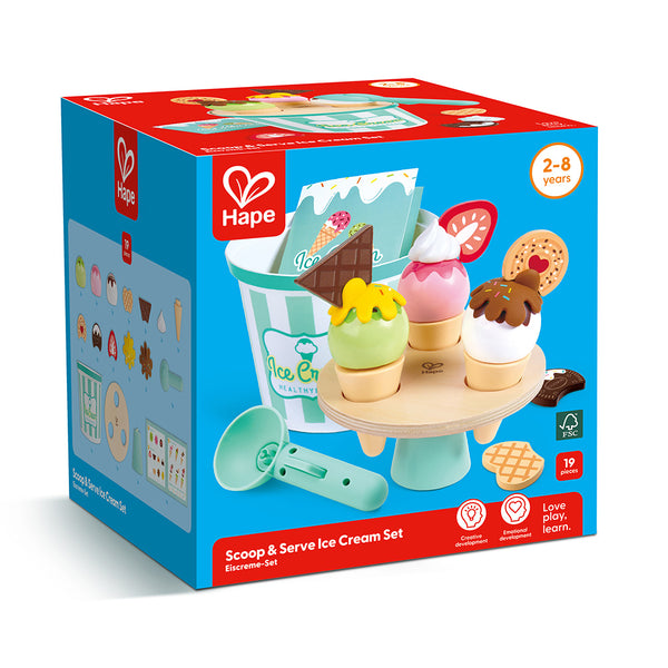 Hape Scoop & Serve Ice Cream Set-E3225-Pumpkin Pie Kids Canada
