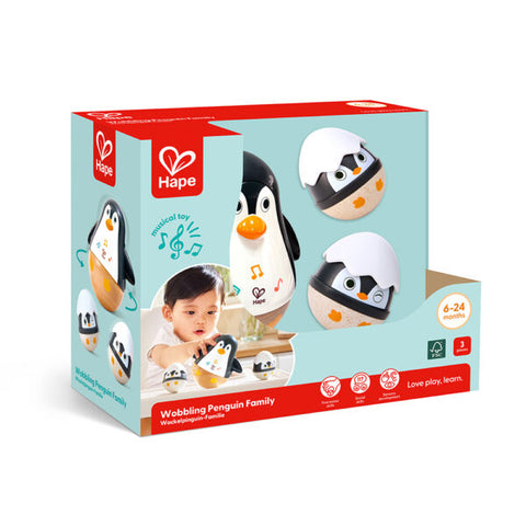 Hape Wobbling Penguin Family-E0136-Pumpkin Pie Kids Canada