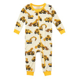 Hatley Bamboo Coverall Sleeper - Construction Trucks-Pumpkin Pie Kids Canada