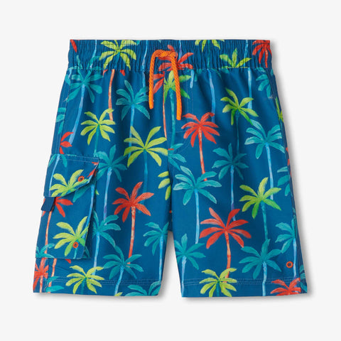 Hatley Board Shorts - Painted Palms-S25PPK1820 3-Pumpkin Pie Kids Canada