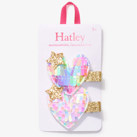 Hatley Colourful Hearts Hair Clips-Pumpkin Pie Kids Canada