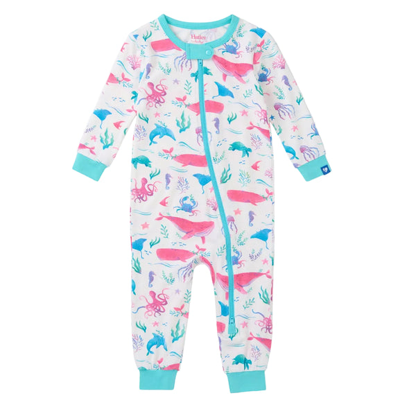 Hatley Coverall Sleeper - Painted Sealife-S26PSI1575 0-3M-Pumpkin Pie Kids Canada