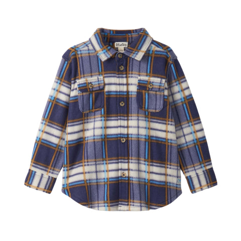 Hatley Fleece Buttondown Shirt - Mountain Top Plaid-F25MTK1971 3-Pumpkin Pie Kids Canada