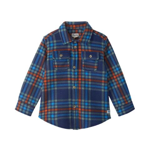 Hatley Fleece Buttondown Shirt - Varsity Plaid-Pumpkin Pie Kids Canada