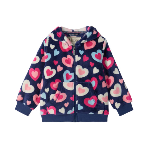Hatley Fleece Zip-Up Hoodie - Bunches of Hearts-F26BHK1551 3-Pumpkin Pie Kids Canada