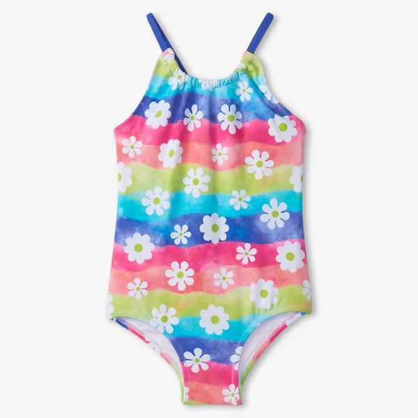 Hatley Gather Front Swimsuit - Rainbow Flower-Pumpkin Pie Kids Canada