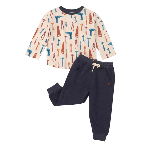 Hatley Graphic Tee & Jogger Set - Handy Man-Pumpkin Pie Kids Canada