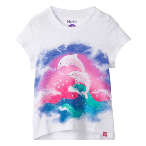 Hatley Graphic Top - Opulent Dolphins-Pumpkin Pie Kids Canada
