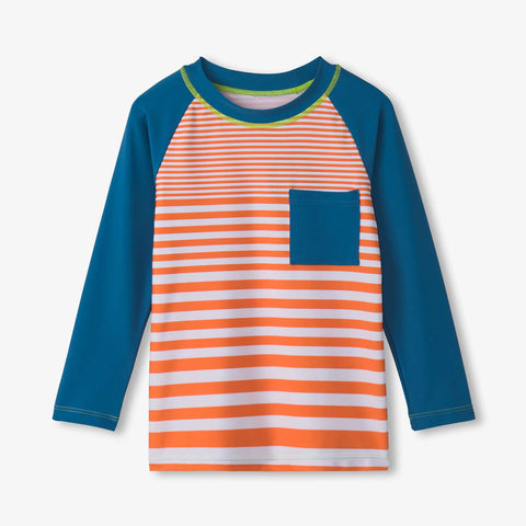 Hatley L/S Rashguard - Orange Stripes-Pumpkin Pie Kids Canada